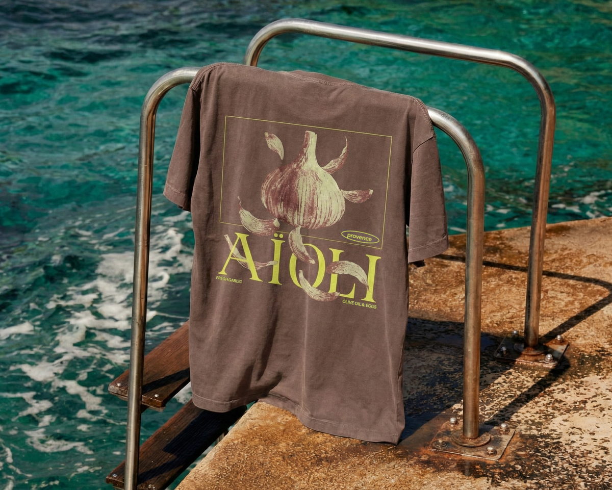 T-shirt Aïoli Argile – visuel lifestyle