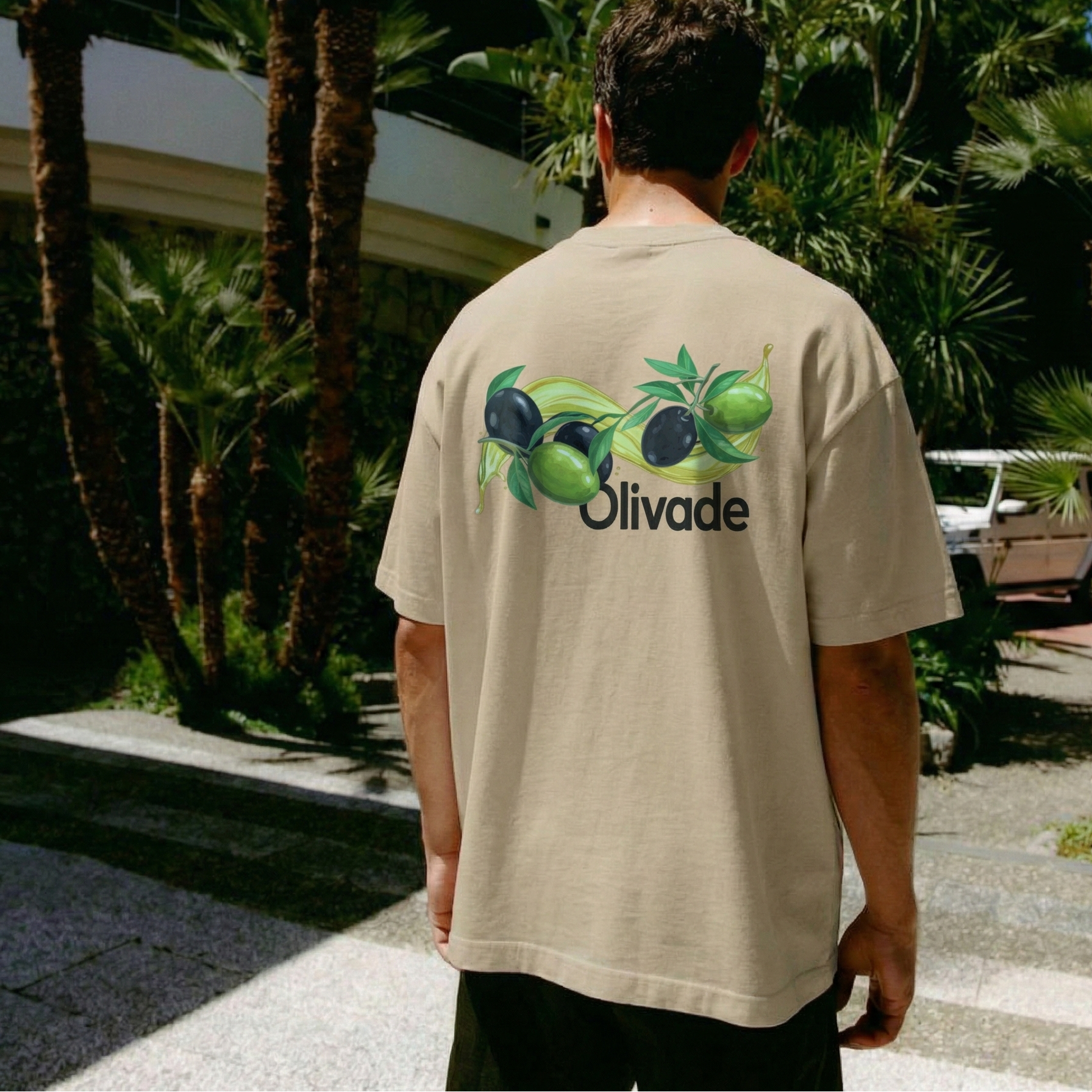 T-SHIRT OLIVADE / SABLE (RELAXED FIT)