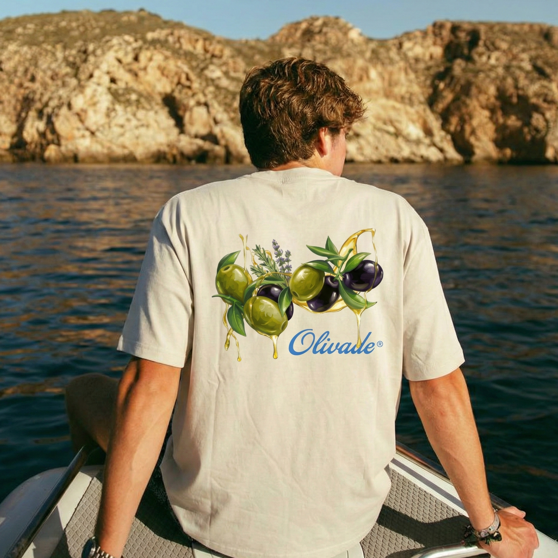 T-SHIRT OLIVADE / ECRU (RELAXED FIT)