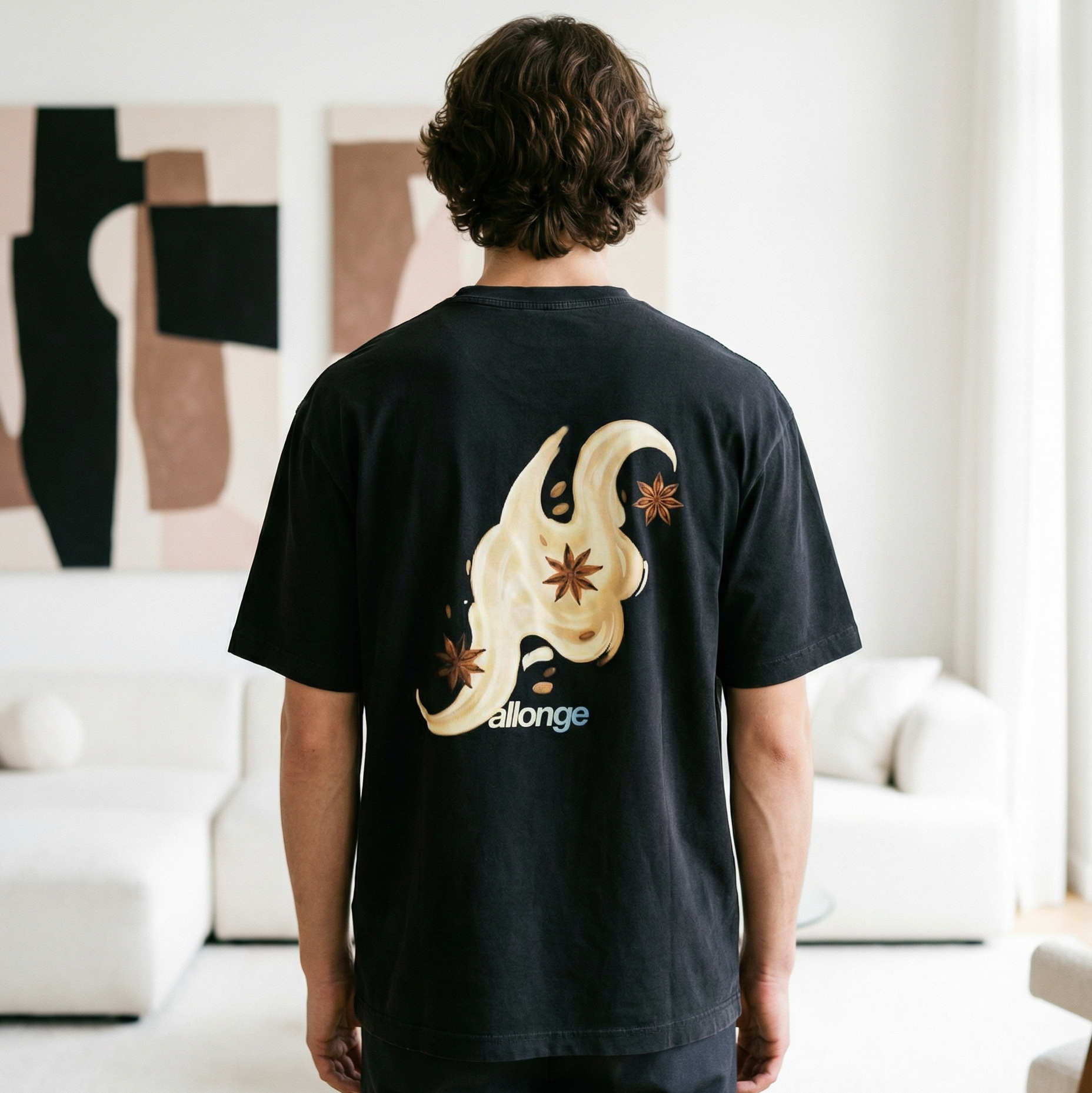 T-SHIRT ANIS / NOIR (RELAXED FIT)