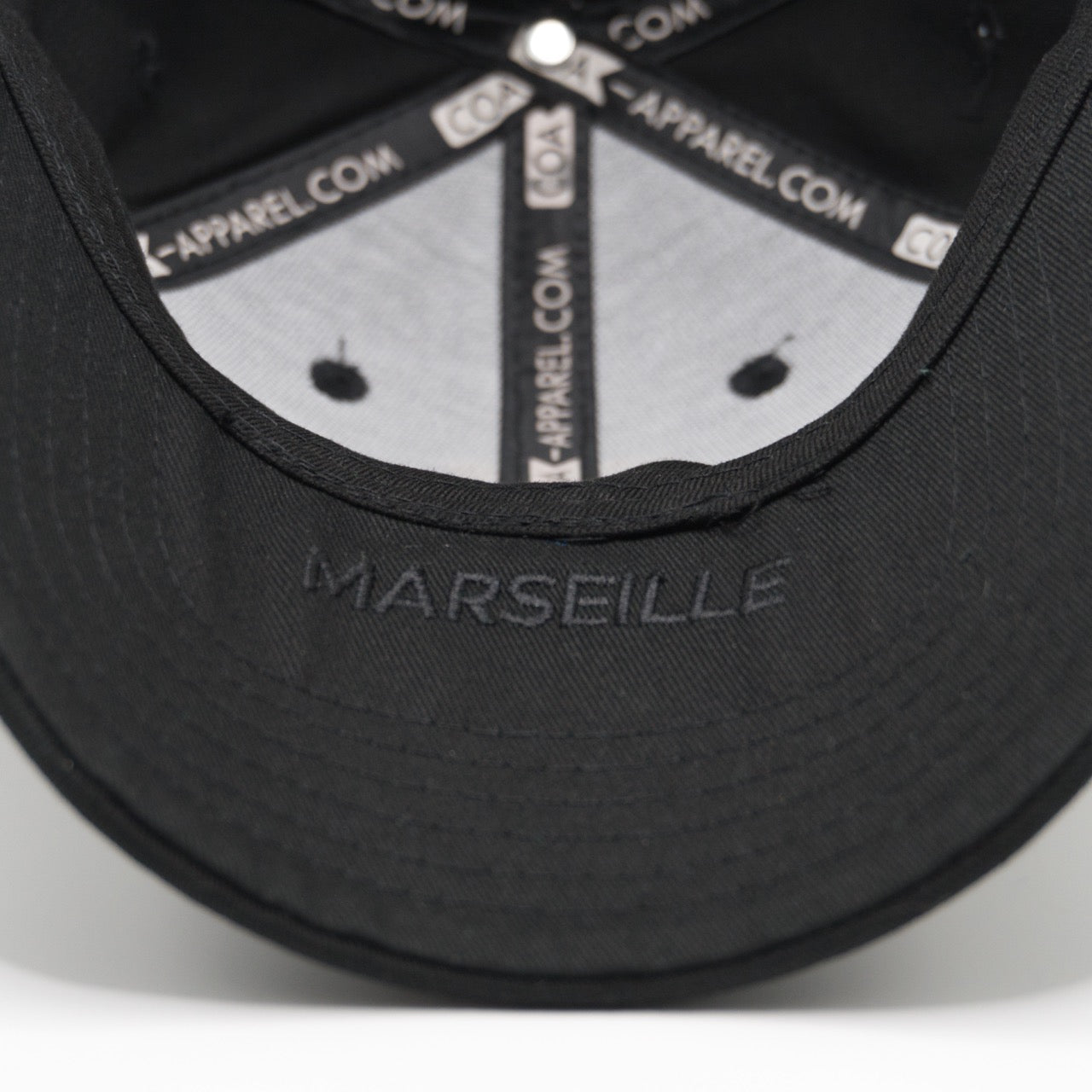 Casquette marseille coton noir inside