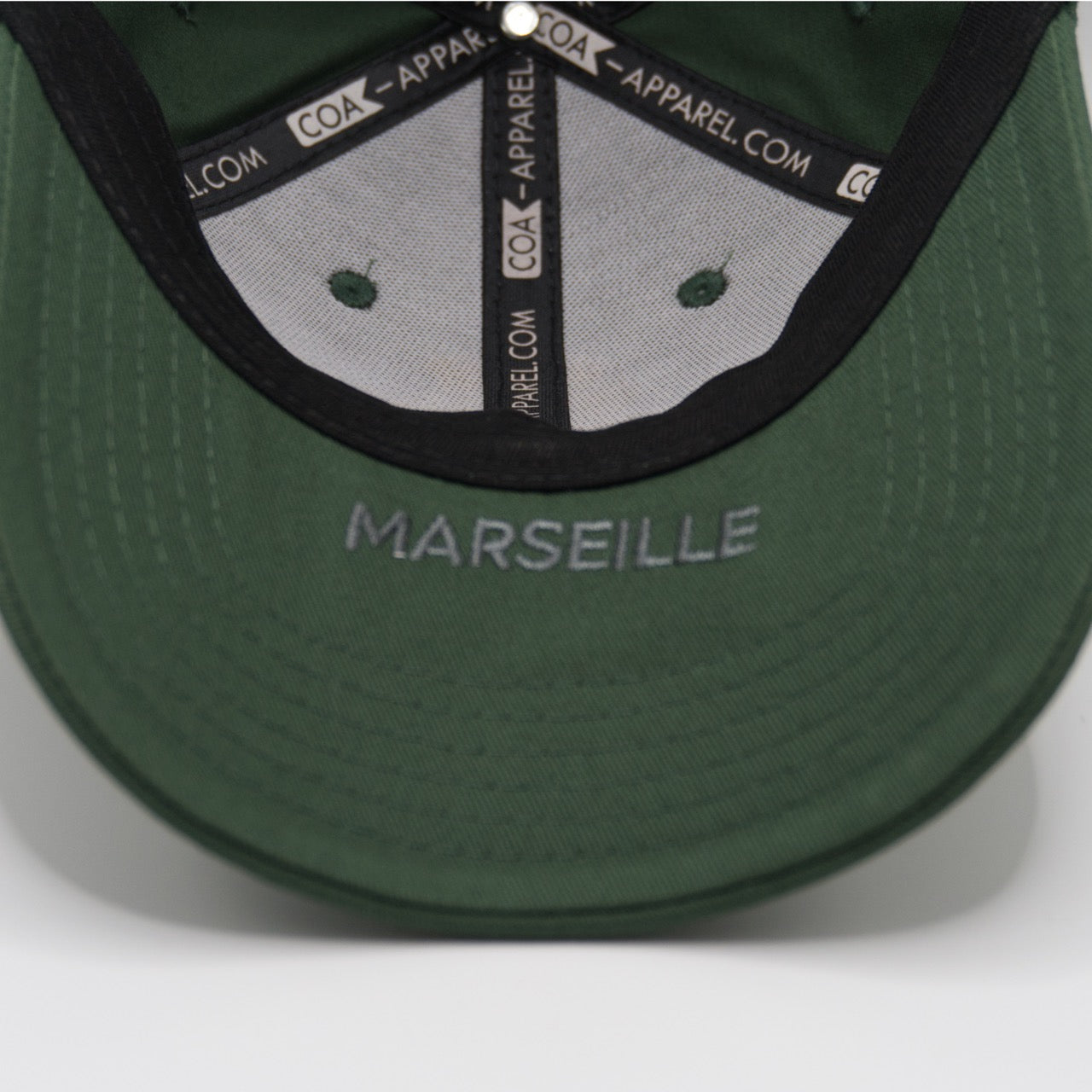 Casquette marseille coton vert inside